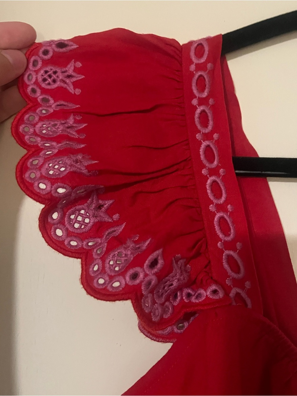 FARM Rio Red Embroidered Ruffled  Top - Picture 5 of 5